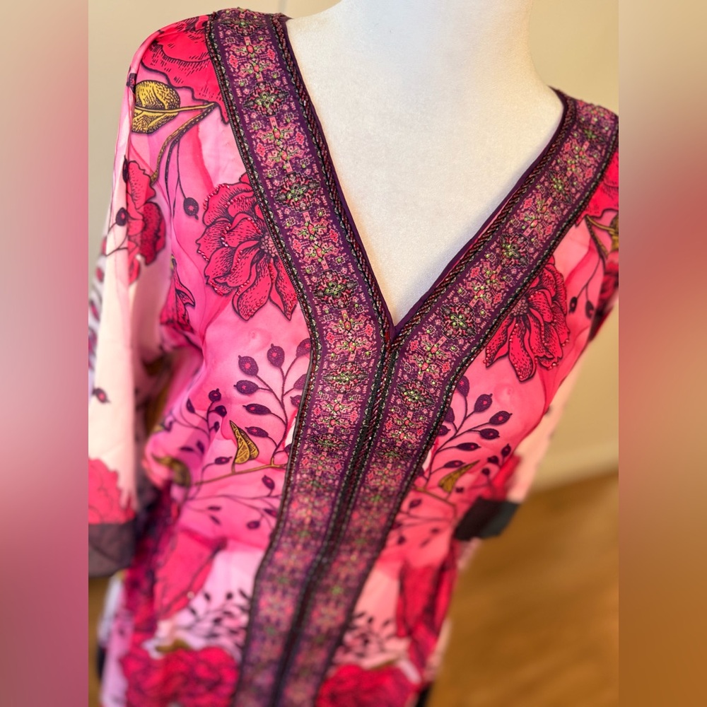 Vibrant Pink Floral Maxi Dress - Picture 12 of 13